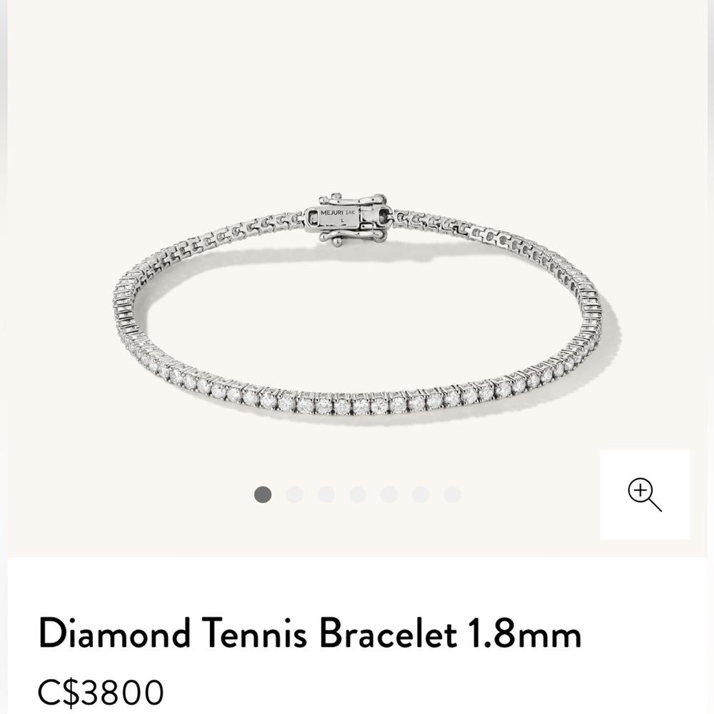 Mejuri Natural Diamond Tennis Bracelet 2carat